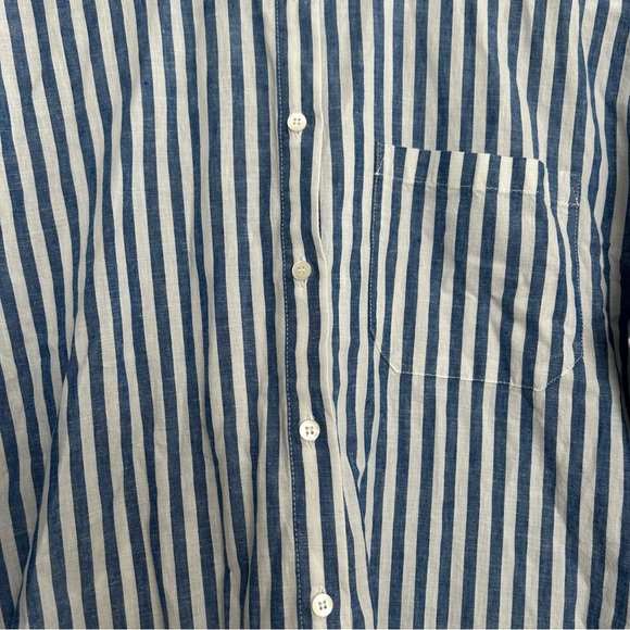 Sezane Oversized Max Blue Stripe Shirt - Picture 3 of 13